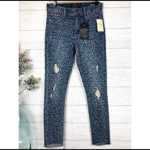 LUCKY BRAND Animal Print Petite Skinny Ankle Jeans - Picture 2 of 6